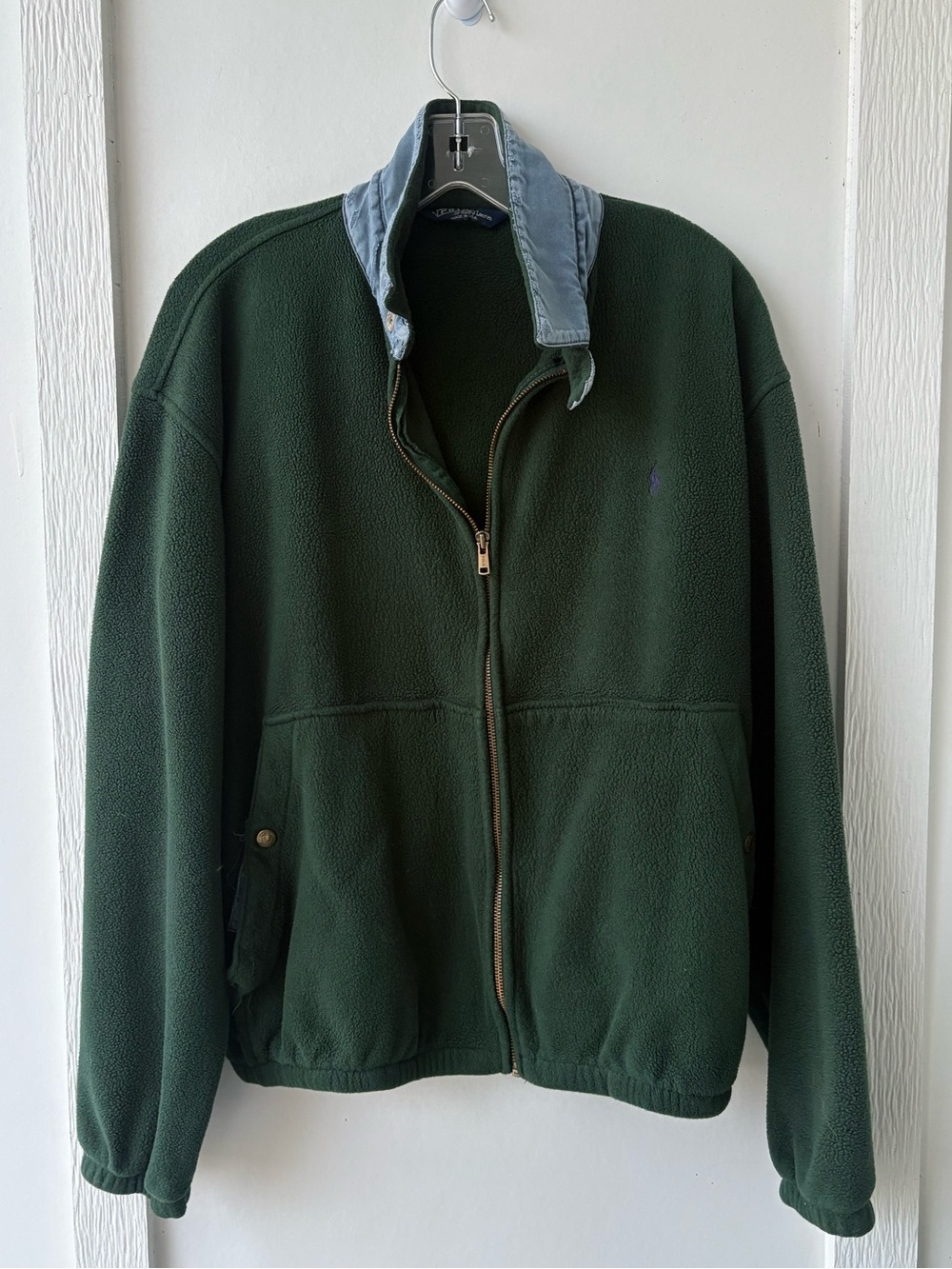 Vintage Polo Ralph Lauren Green Fleece Jacket Made in USA Size L